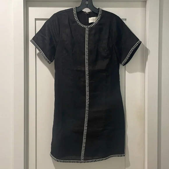 DISSH Bella Black Linen Mini Shift Dress size 4 - Picture 5 of 7